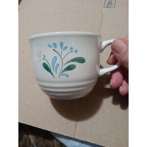 Fascino Stoneware Flower Design Vintage Coffee/Tea Replacement Mugs 8 Oz.